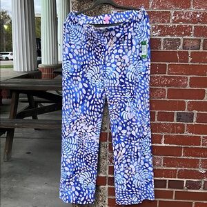 Lilly Pulitzer Georgia May Palazzo Pants NWT LARGE Beckon Blue